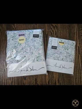 Anne De Solene Impression Queen Duvet cover & Boudoir Sham $530 NWT France